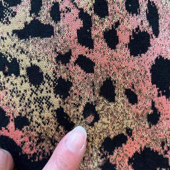St. John Collection Santana Knit Leopard Print Sweater Coat Size 12 Old Money - Picture 7 of 10